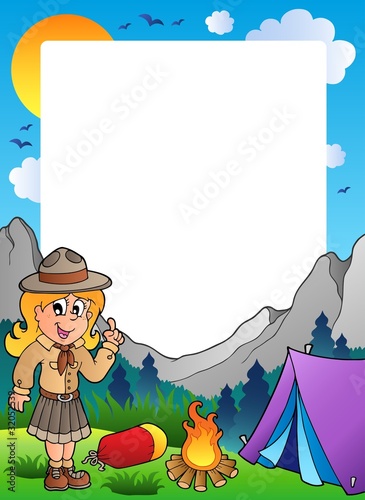 Summer frame with scout theme 2