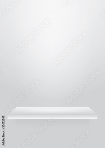 Empty white shelve