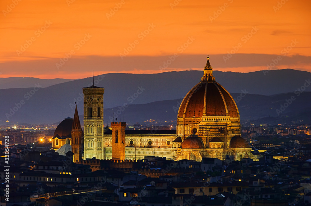 Florenz Dom Nacht - Florence cathedral night 01
