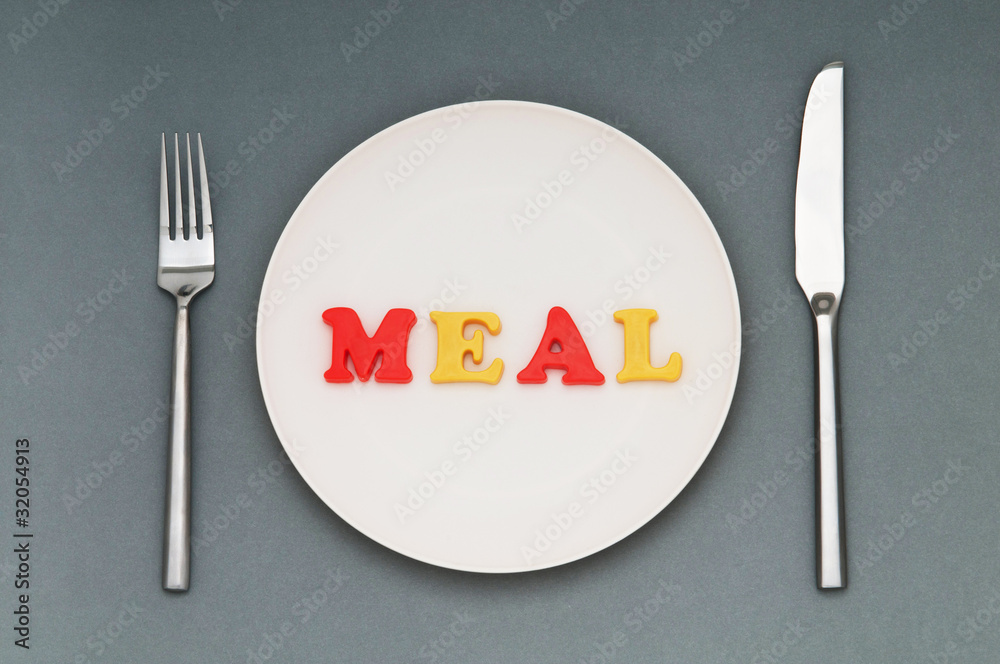 Plate with letters on the white background Plate with letters on the white background
