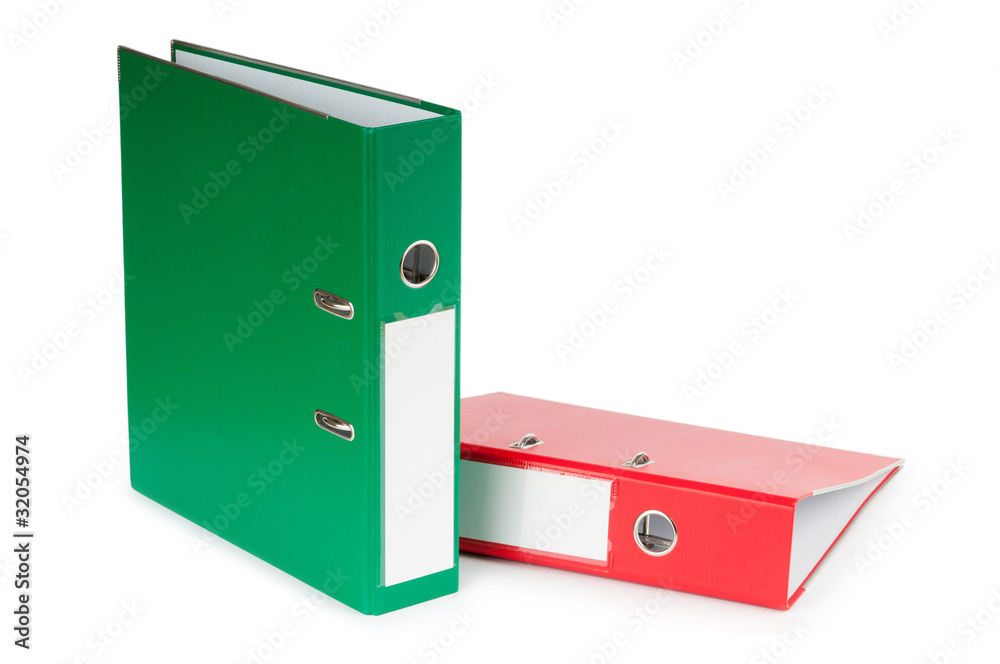 Office folders isolated on the white background