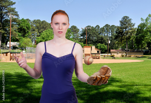 Woman Baseball Player