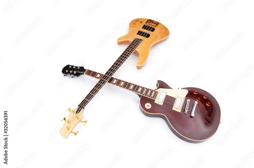 Obraz premium Musical guitar isolated on the white background