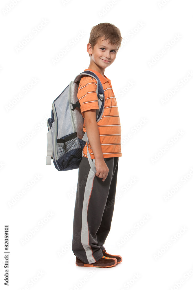 Boy holding books