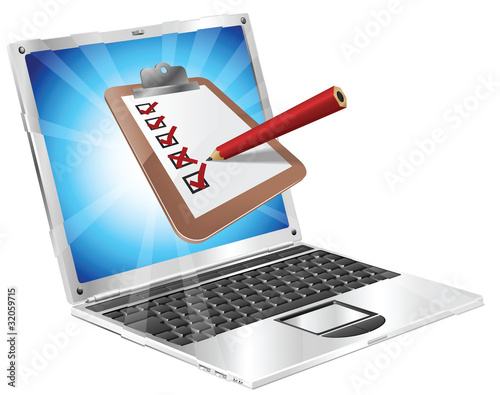 Online survey laptop clipbo...