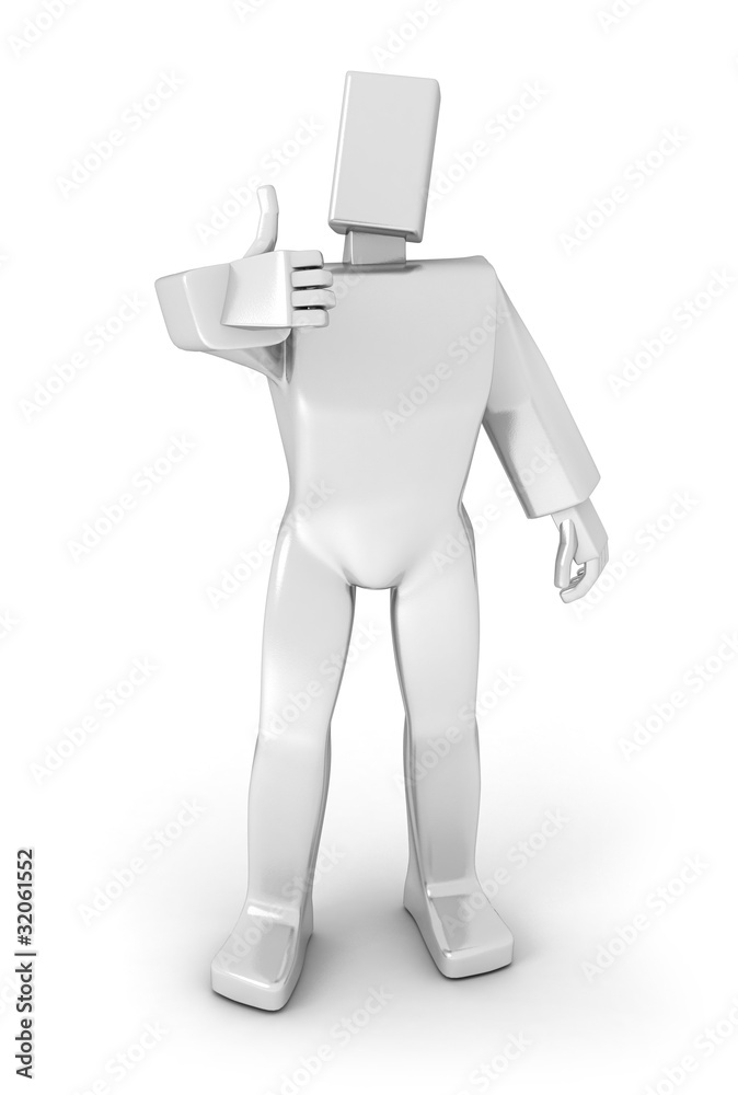 3D man with thumbs-up