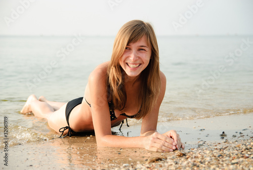 Young woman on a beach