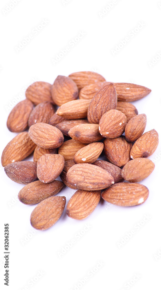 almond nuts isolated on white background almond nuts isolated on white background
