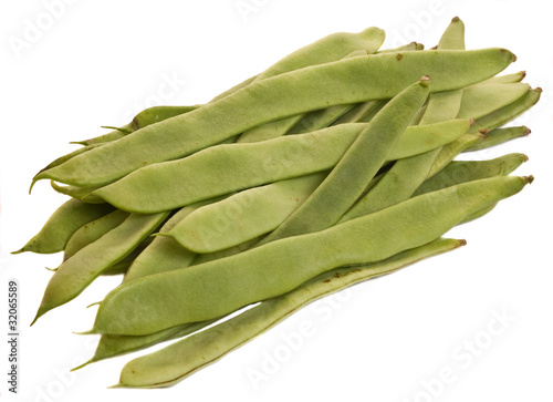 Obraz na płótnie runner beans isolated on a white background.