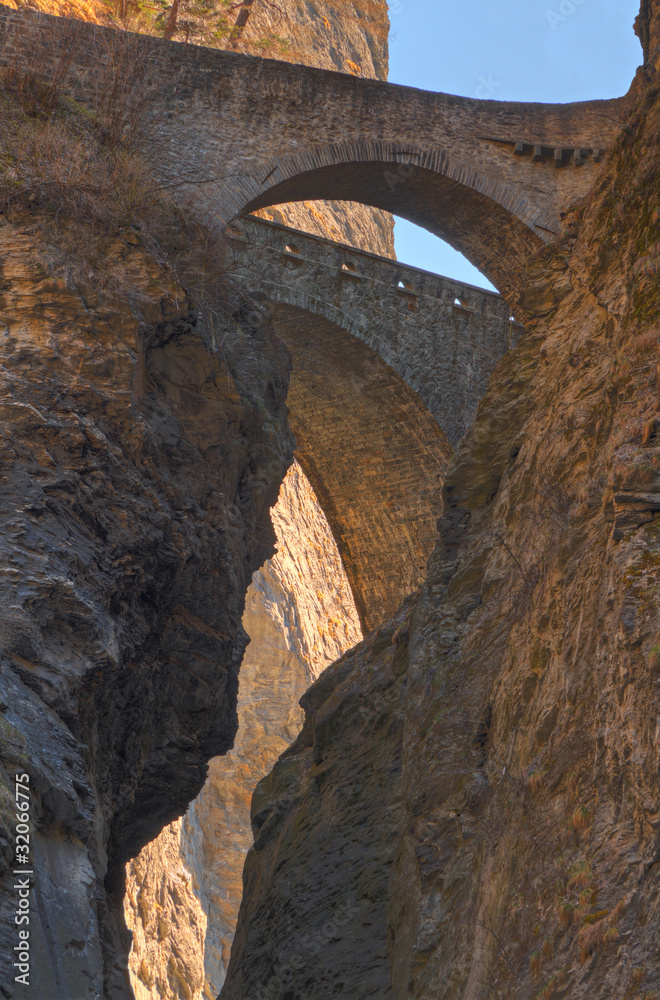 bridges over Viamala canyon, Switzerland