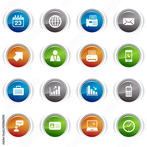 Glossy buttons - Office and Business icons