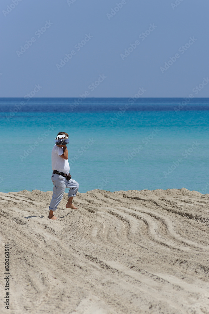 Venditore di cocco sulla spiaggia di Mondello