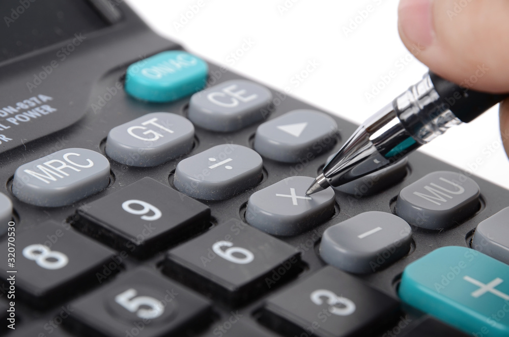 calculator and pen calculator and pen