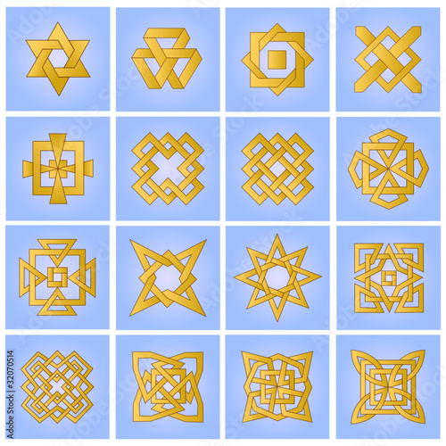 Set of ornamental elements for design