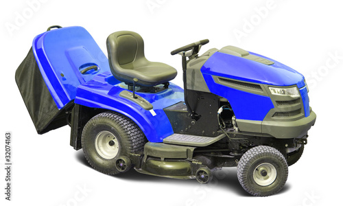 Blue lawn mower photo