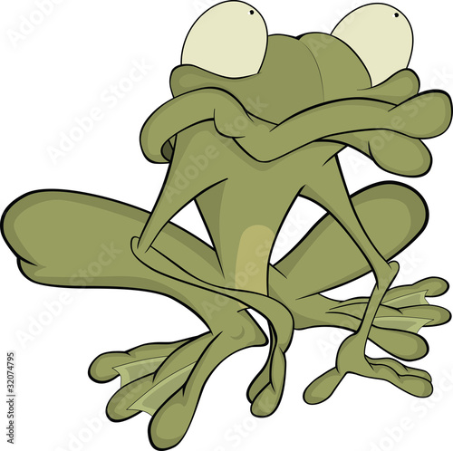 The big green toad . Cartoon