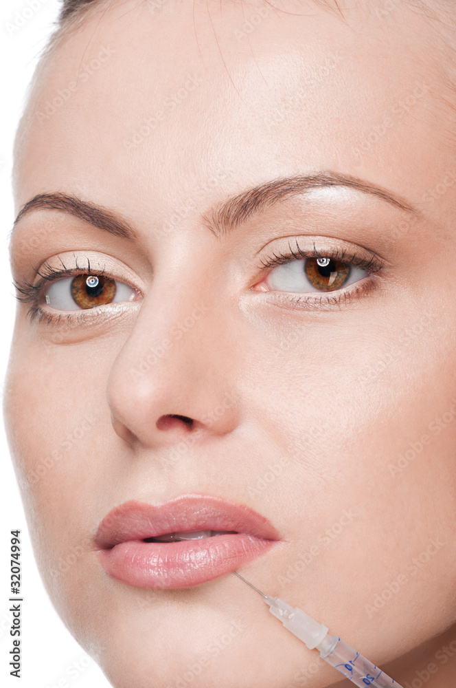 Cosmetic botox injection in the beauty face