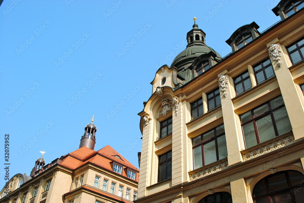 Historic buildings in central Leipzig