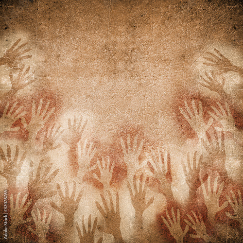 Tablou pe pânză cave painting with hands
