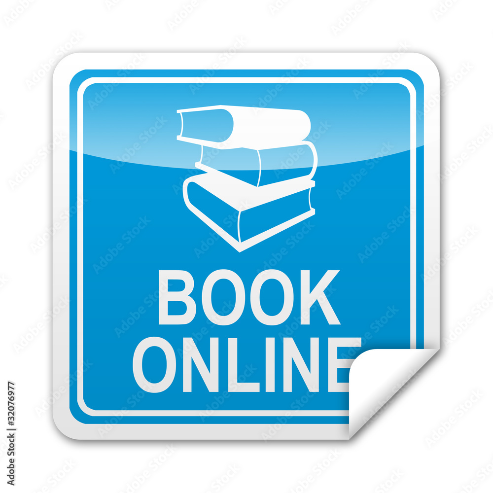 Pegatina cuadrada BOOK ONLINE con reborde Pegatina cuadrada BOOK ONLINE con reborde