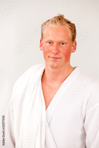 Portrait of Man in Bathrobe