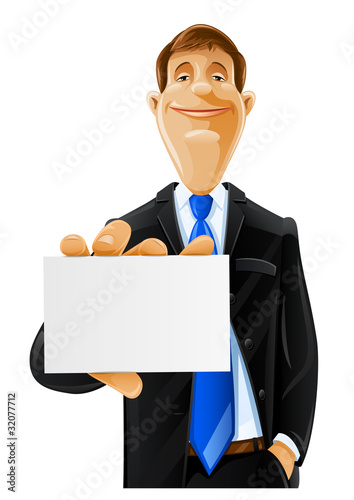 handsome man with card vector
