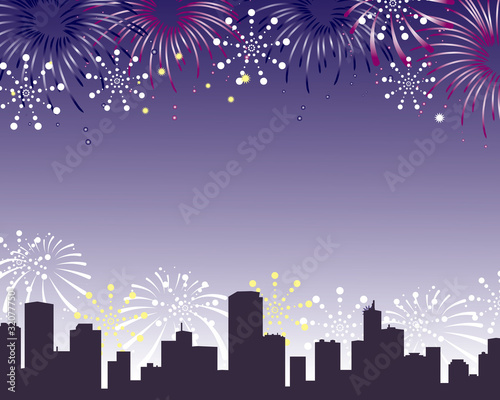 fireworks background city