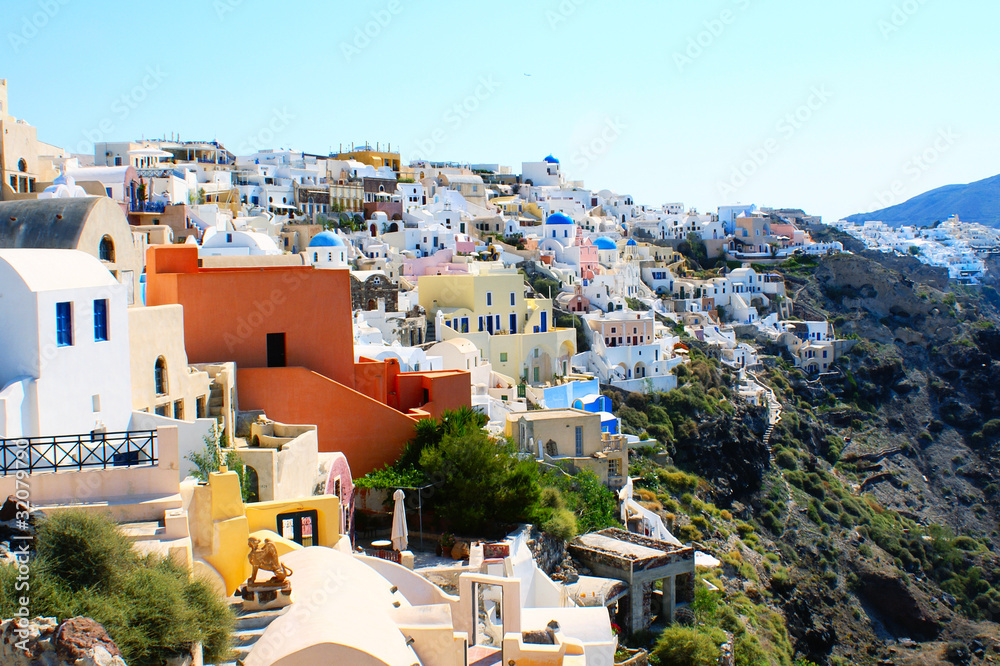 Traditional village of Oia at Santorini island in Greece