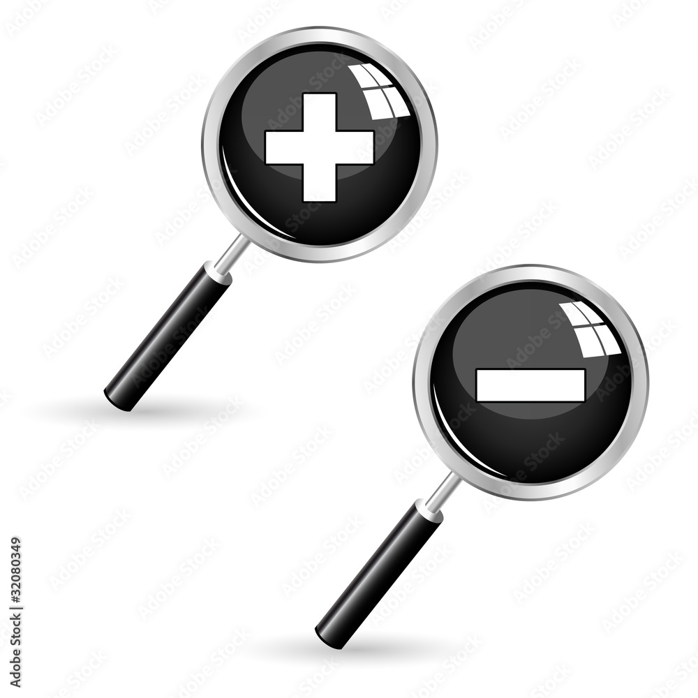 Magnifying glass. Vector set. Magnifying glass. Vector set.