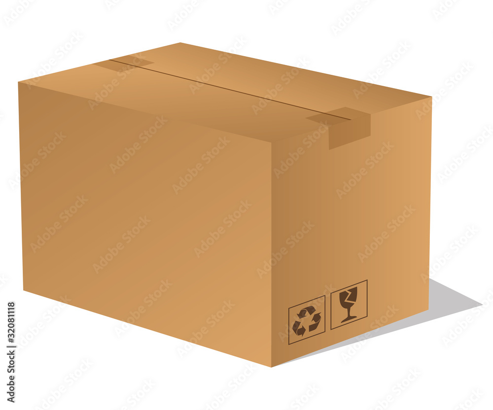 Paket Päckchen Lieferung Box Karton braun 5 Stock Vector | Adobe Stock
