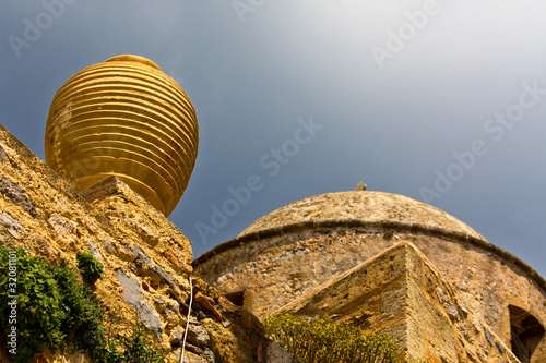 Medieval fortified village of Monemvasia at Greece photo
