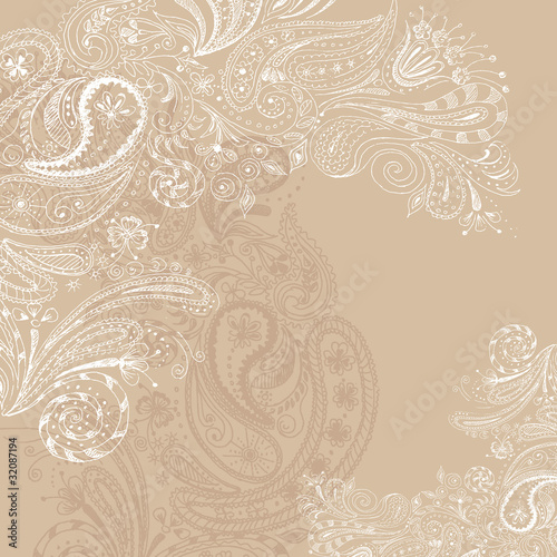 Eastern beige hand drawn background.