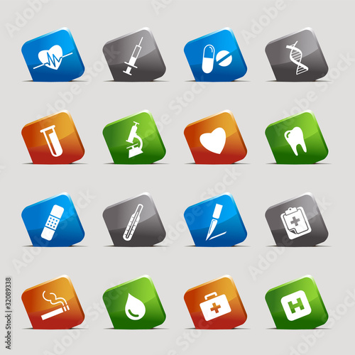Cut Squares - medical icons