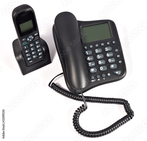 Line phone with radio