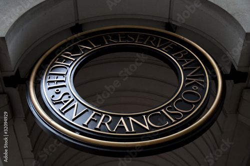 Sign of the Federal Reserve Bank in San Francisco