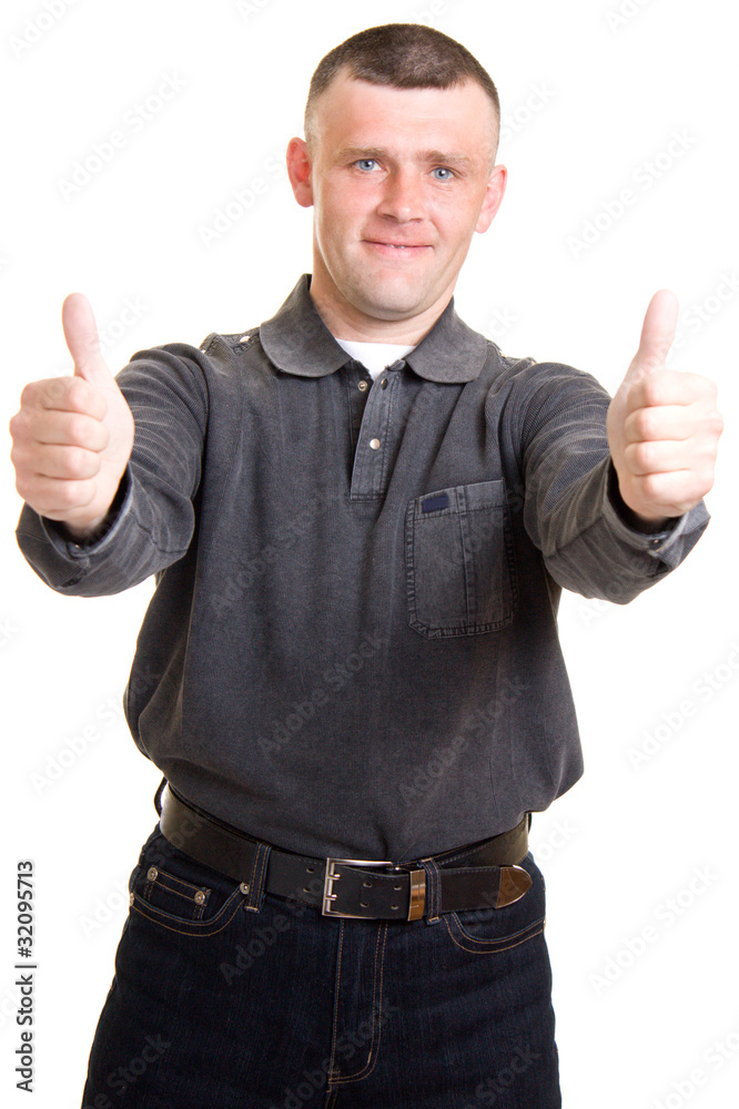 A man on a white background A man on a white background