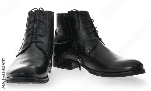 Black Men's leather shoes