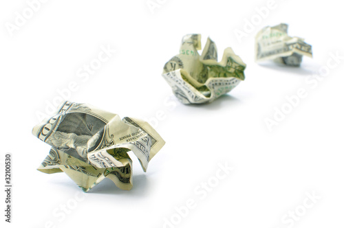 Crumpled dollars