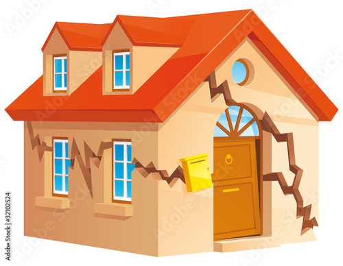 Cracked house