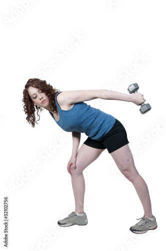 Woman Working with Weights