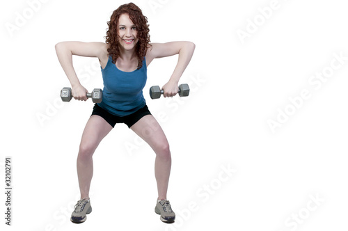 Woman Working with Weights