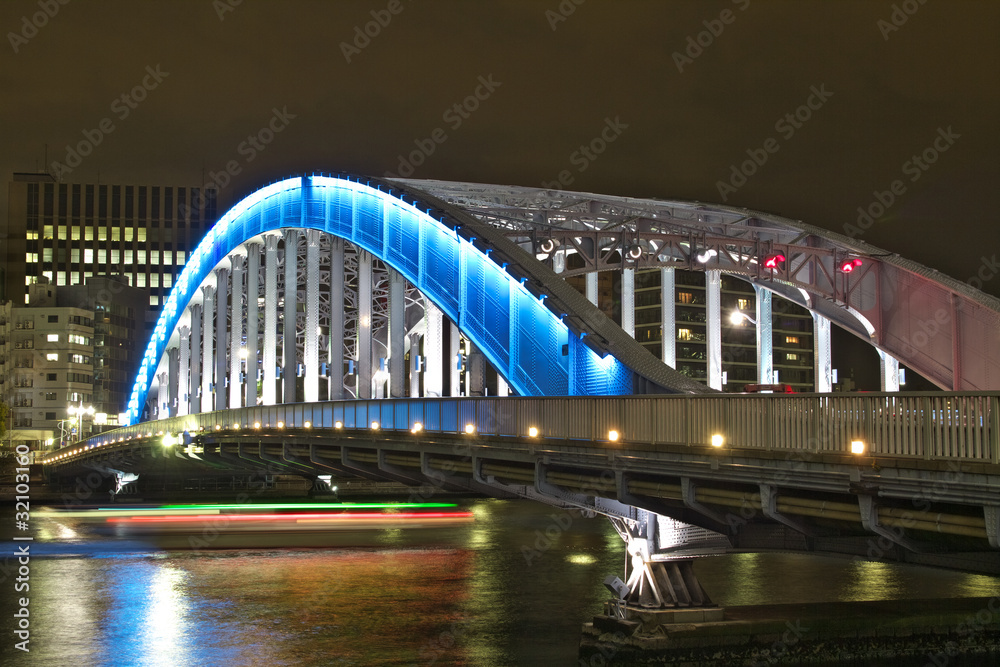 隅田川の永代橋 夜景 隅田川の永代橋 夜景