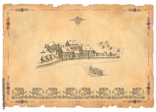 Old village illustration