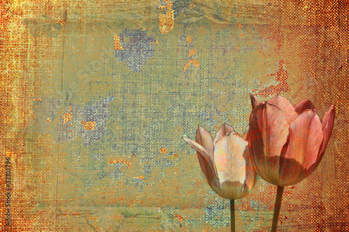Tulpen auf texturiertem Hintergrund