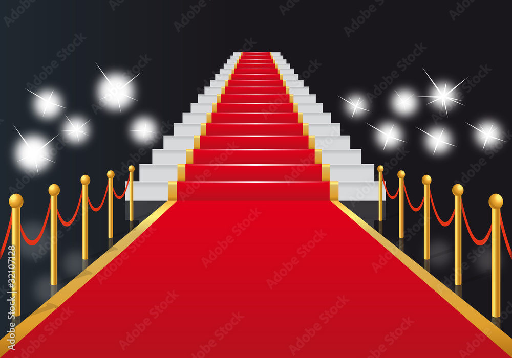 escalier - tapis rouge - cinéma - gloire - star - films - cérémonie -  festival - marches, Stock Vector | Adobe Stock