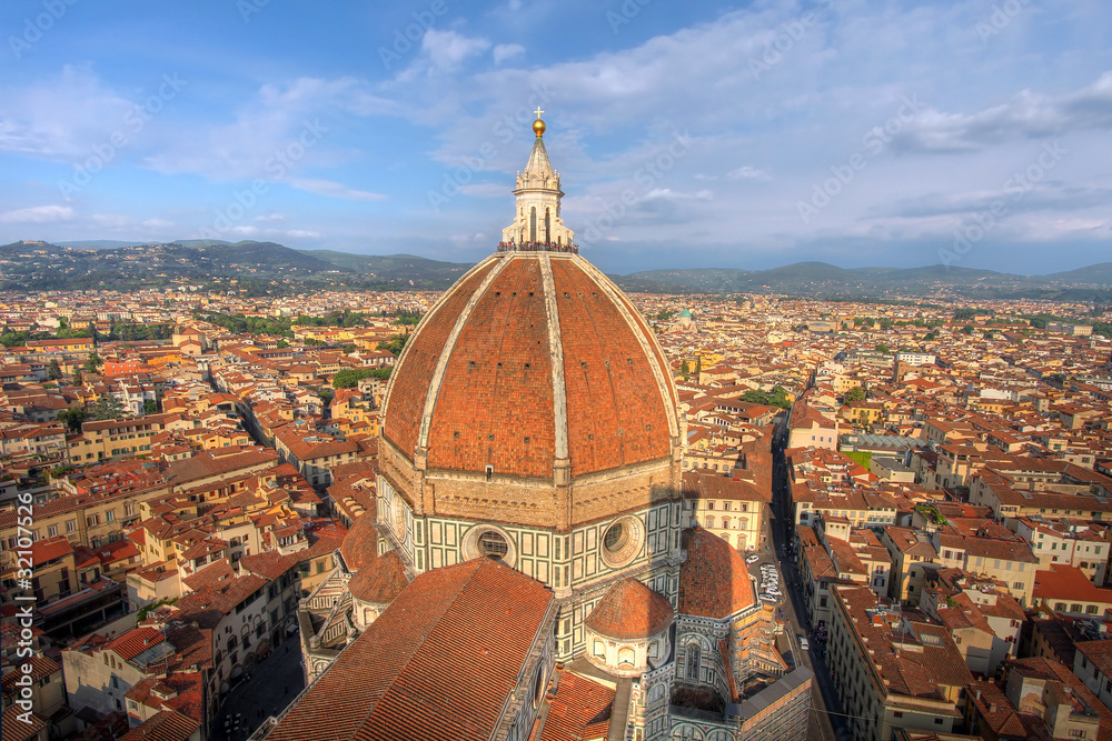 Florence aerial with Duomo, Italy