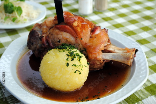 Schweinshaxe mit Knödel photo