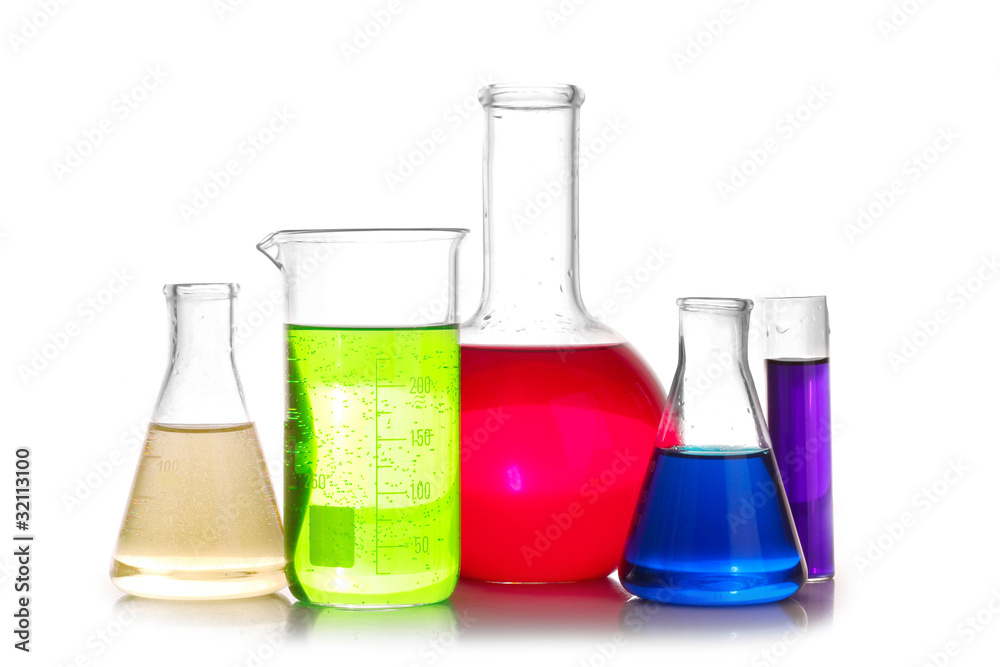 Test-tubes isolated on white. Laboratory glassware Test-tubes isolated on white. Laboratory glassware