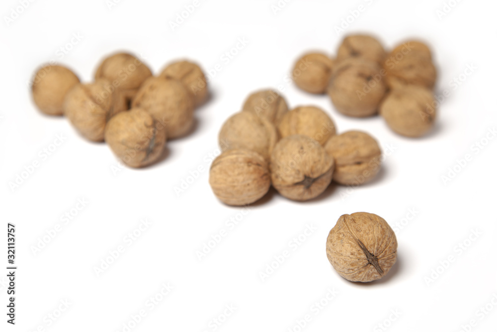 Walnuts isolated on a white background Walnuts isolated on a white background