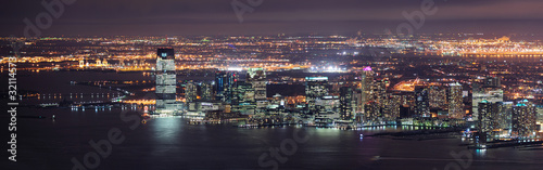New Jersey night Panorama from New York City Manhattan